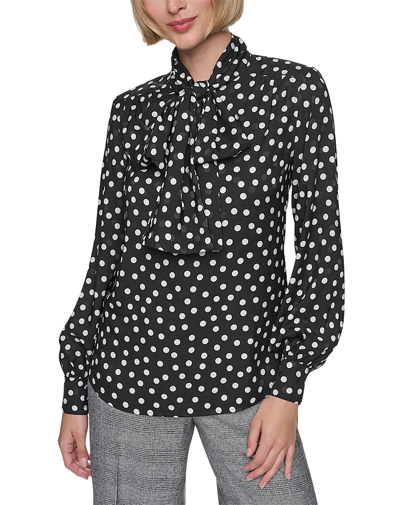 Sonia Rykiel Printed Bow Tie Long Sleeve Blouse