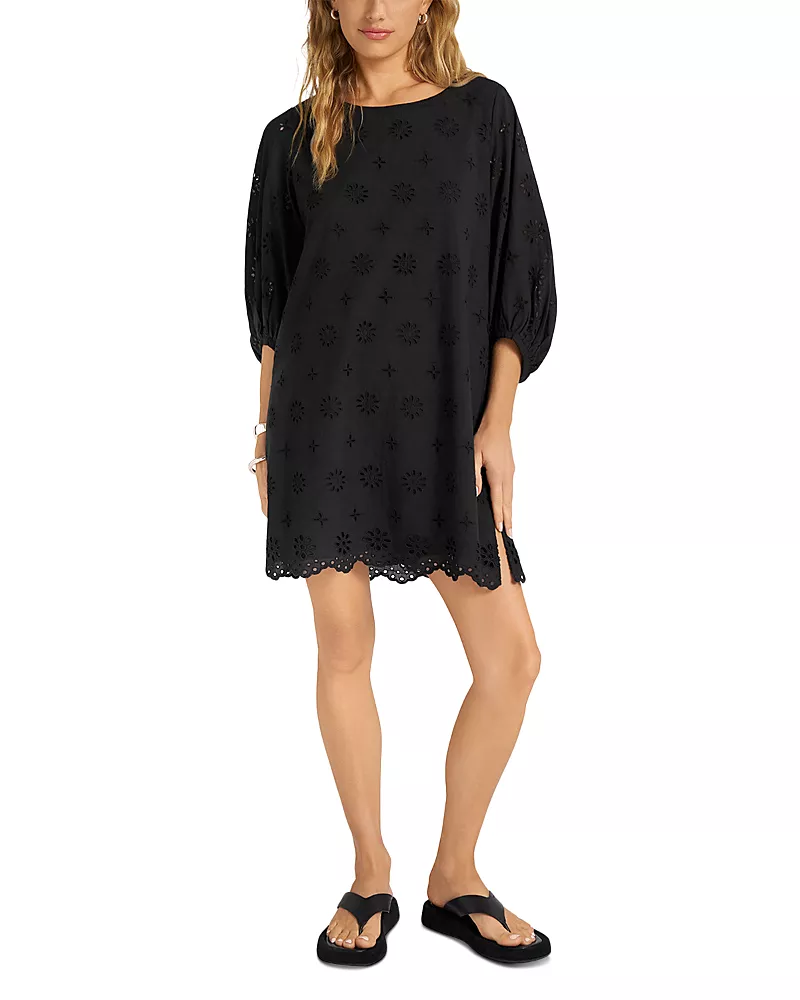 Matty M Ona Cotton Eyelet Popover Dress