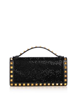 Rockstud Crystal & Leather Wallet on Chain