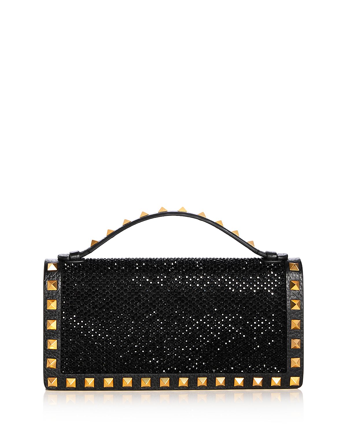 Valentino Garavani Rockstud Crystal & Leather Wallet on Chain