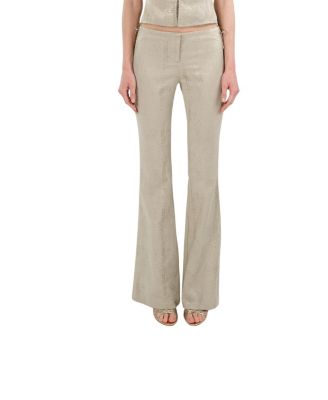 Snake Print Jacquard Flare Trousers