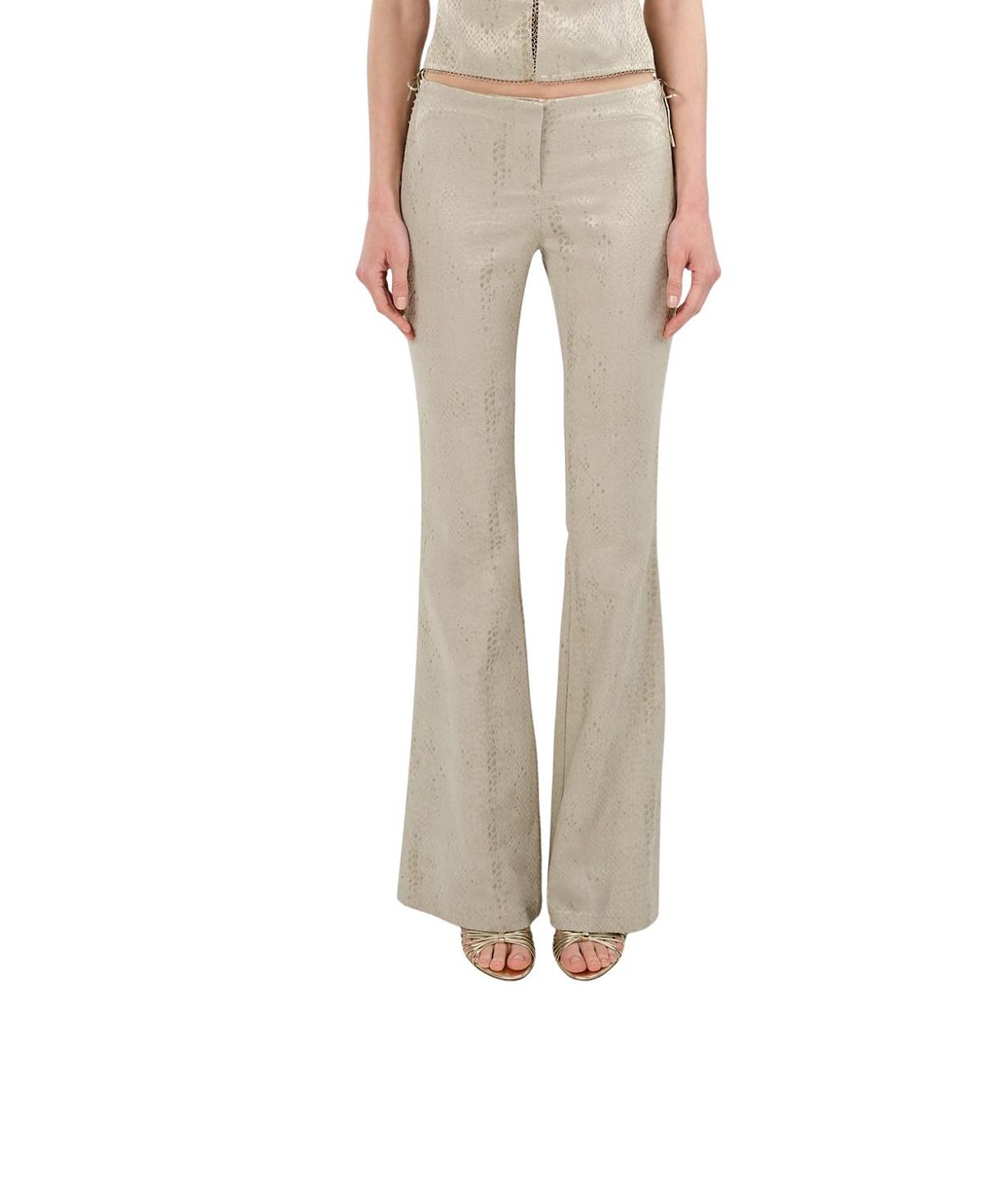 Nocturne Snake Print Jacquard Flare Trousers