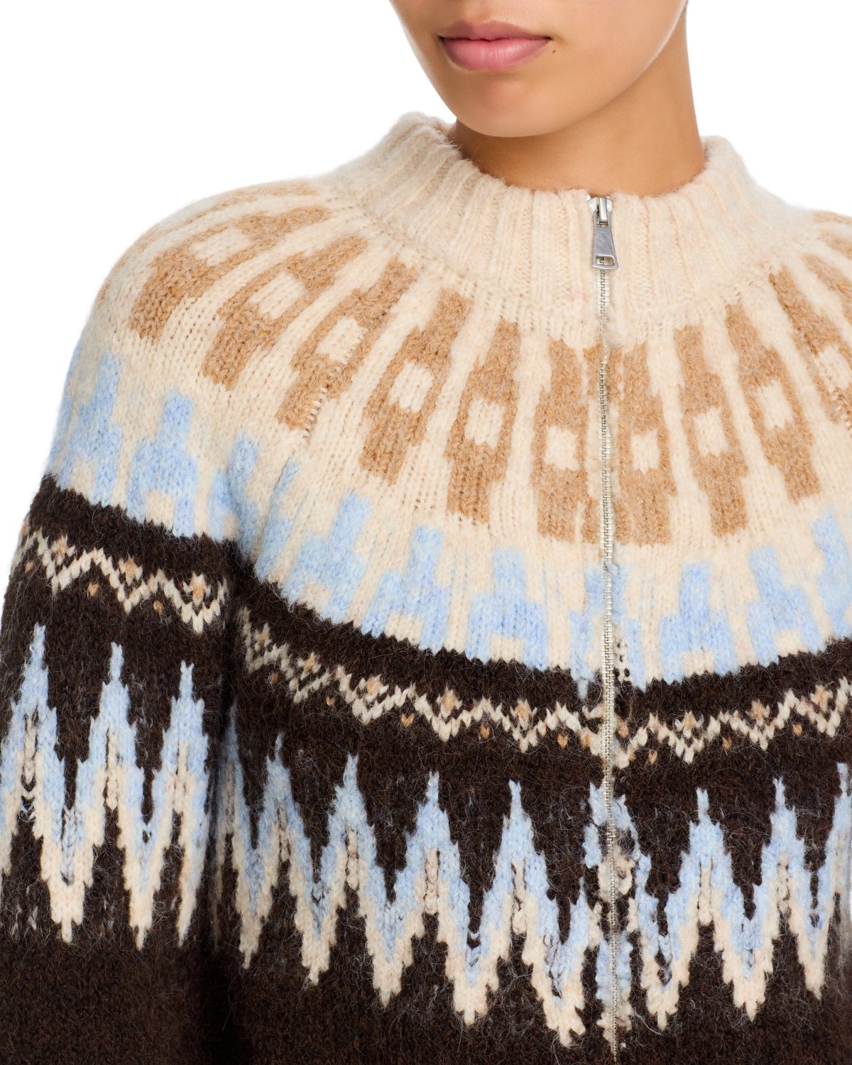 Fair Isle Zip Front Cardigan - Exclusive