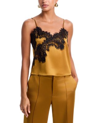 Sael Lace Trim Satin Top