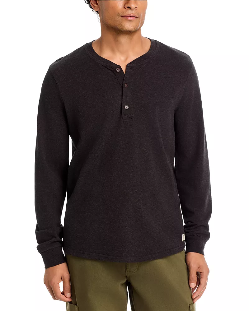 Marine Layer Java Heather Cotton Luxe Henley Shirt