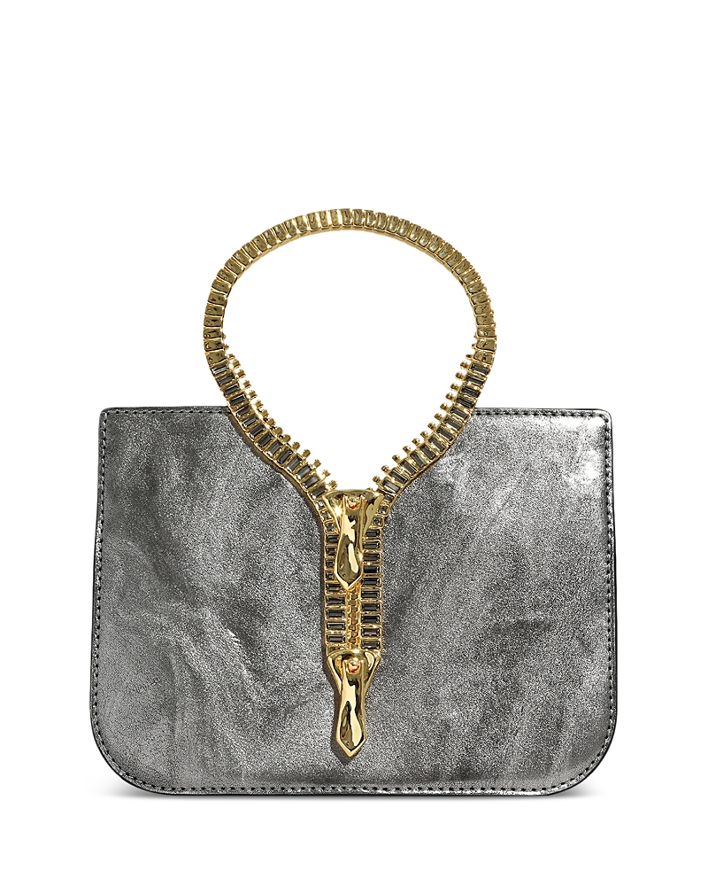 Alexis Bittar Zipper Decor Mini Metallic Leather Top Handle Bag · NO SIZE