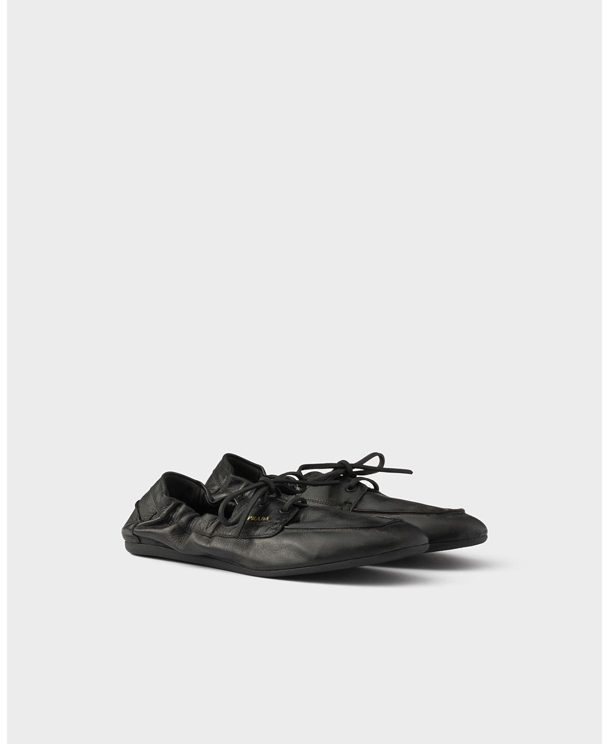 Prada Women's Shuffle Antiqued Leather Boat Shoes
