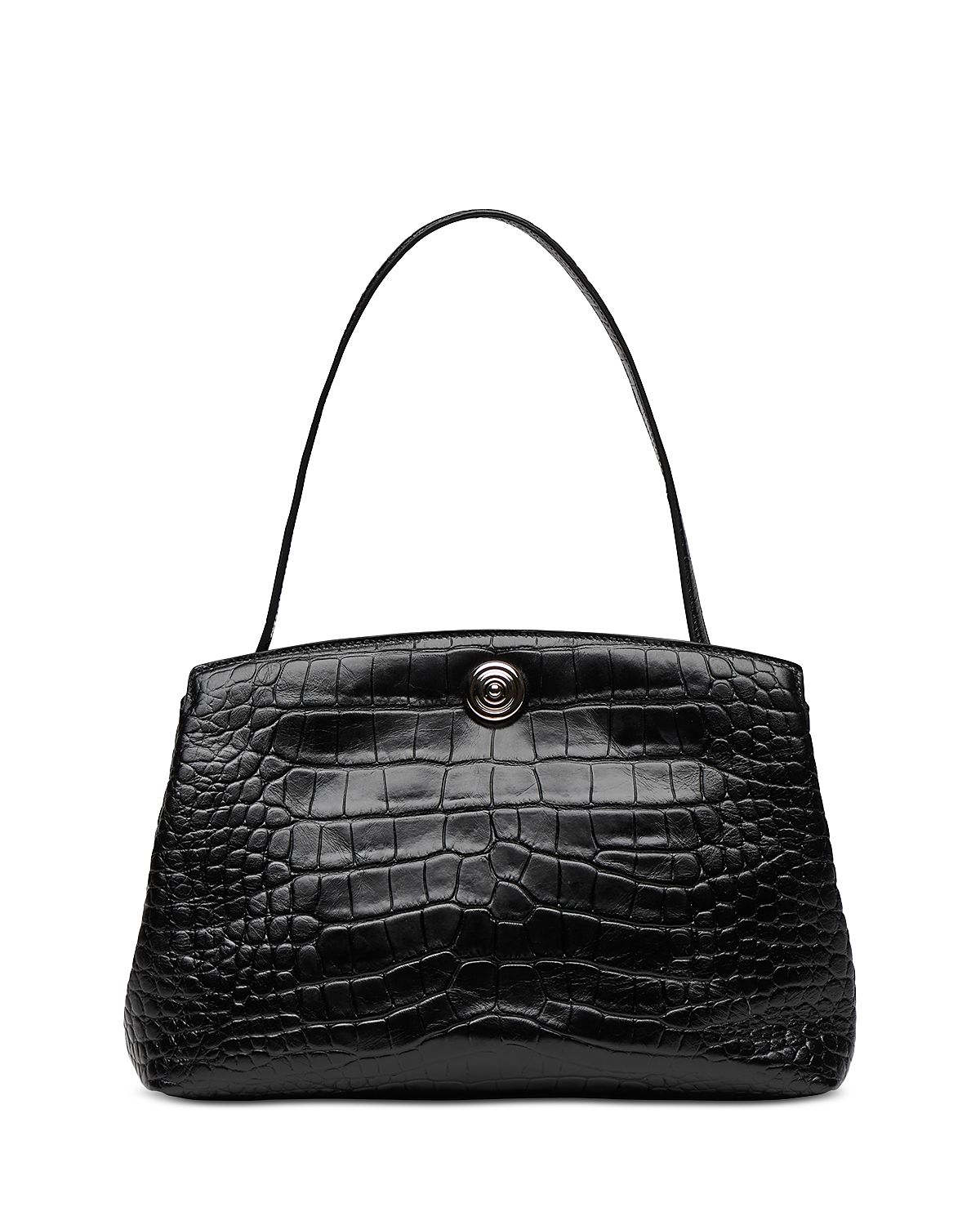Liffner Croc Embossed Leather Pushlock Pouch