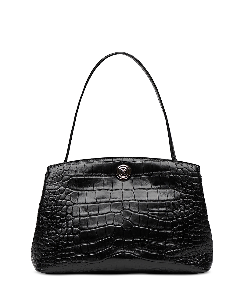 Liffner Croc Embossed Leather Pushlock Pouch