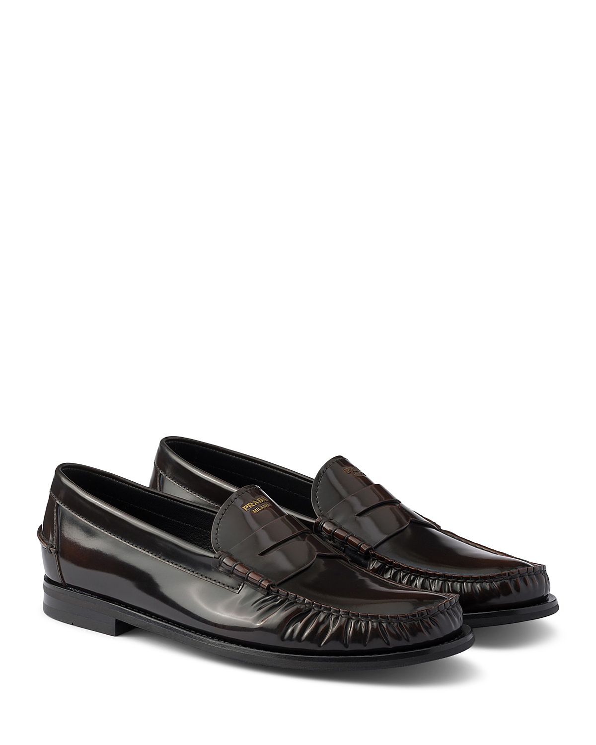 Prada Men's Brushed Leather Loafers