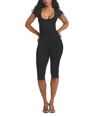 Refined Knit High Wast Capri Pants