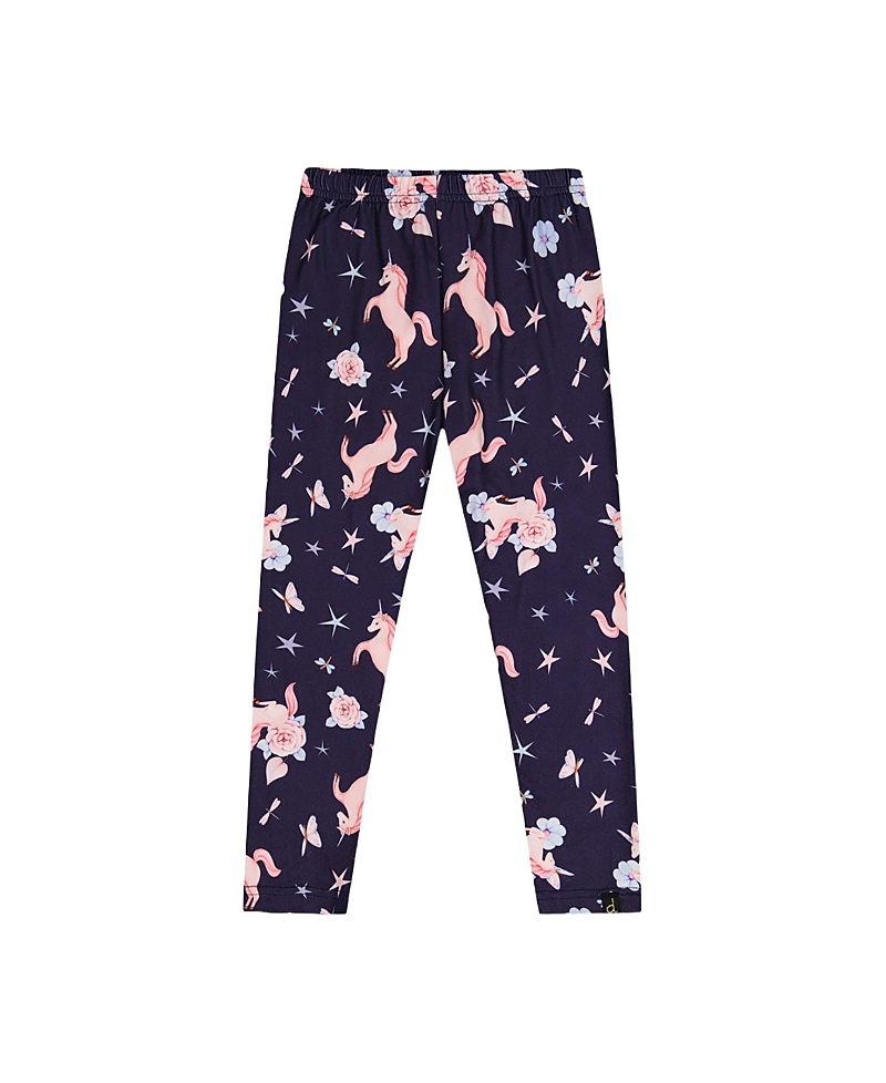 Deux par Deux Girls' Soft Elastic Waistband Unicorn Leggings - Big Kid