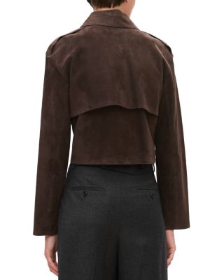 Reece Cropped Suede Trench Coat - thumbnail 4