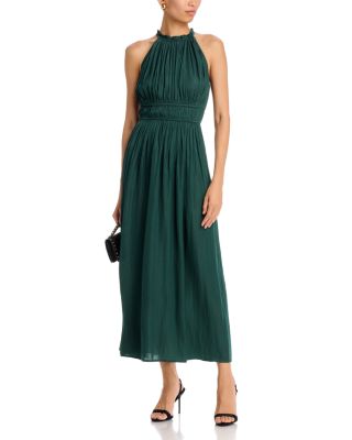 Halter Neck Shirred Maxi Dress - Exclusive - thumbnail 2