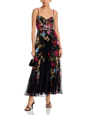 Pleated Floral Guest of Dress - Exclusive
