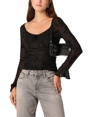 Belsie Scoop Neck Side Ruched Top