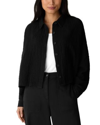Cropped Classic Collar Dolman Sleeve Jacket