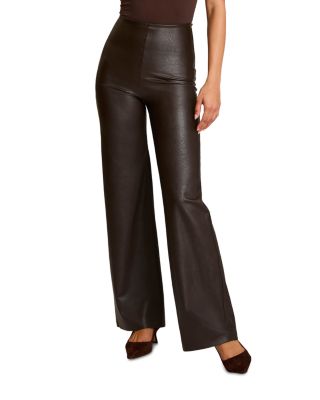 Faux Leather Wide Leg Pants