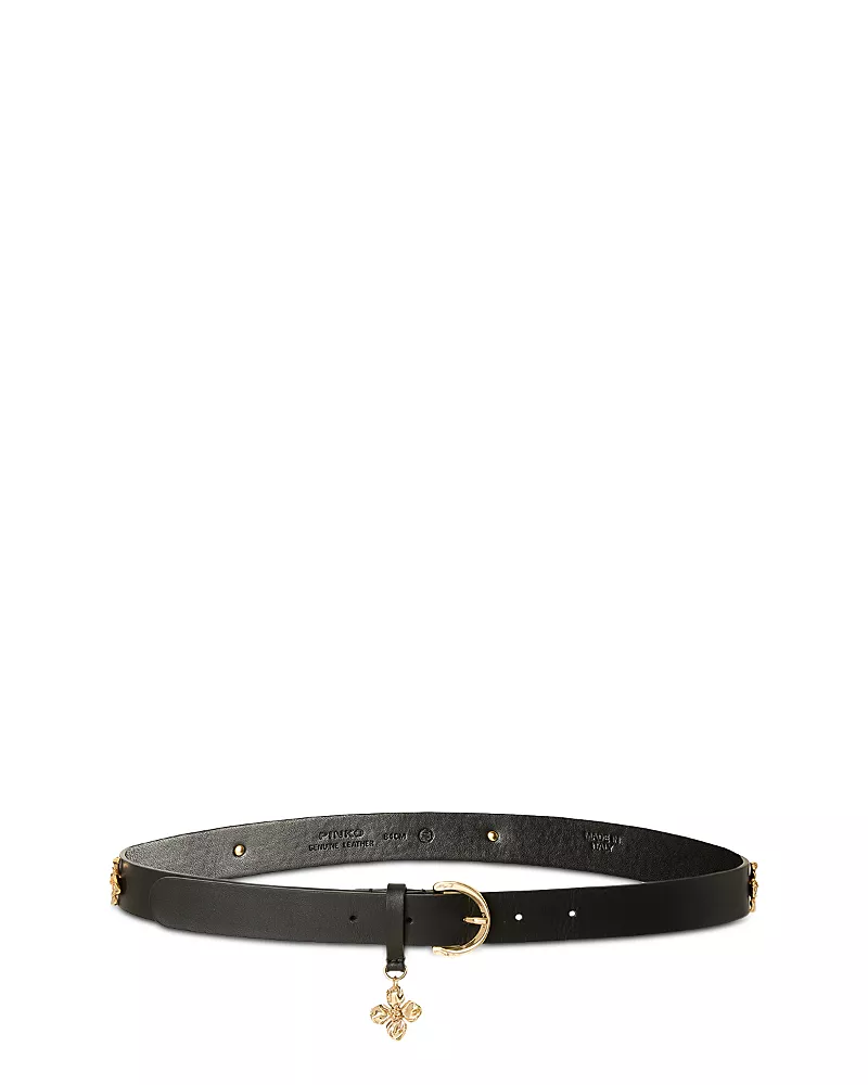 Pinko Women's Borchi Flower Studded Leather Belt