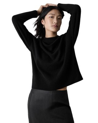 Whistles Cashmere Seamed Crewneck Sweater
