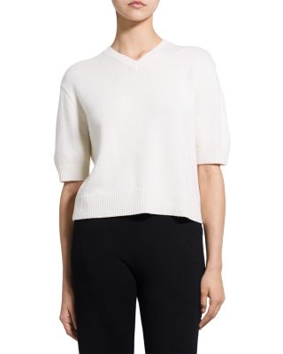 Crop V Cashmere Tee