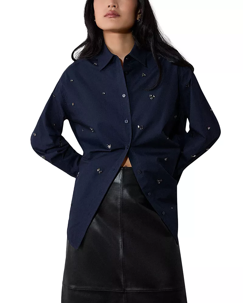 Whistles Embellished Poplin Shirt