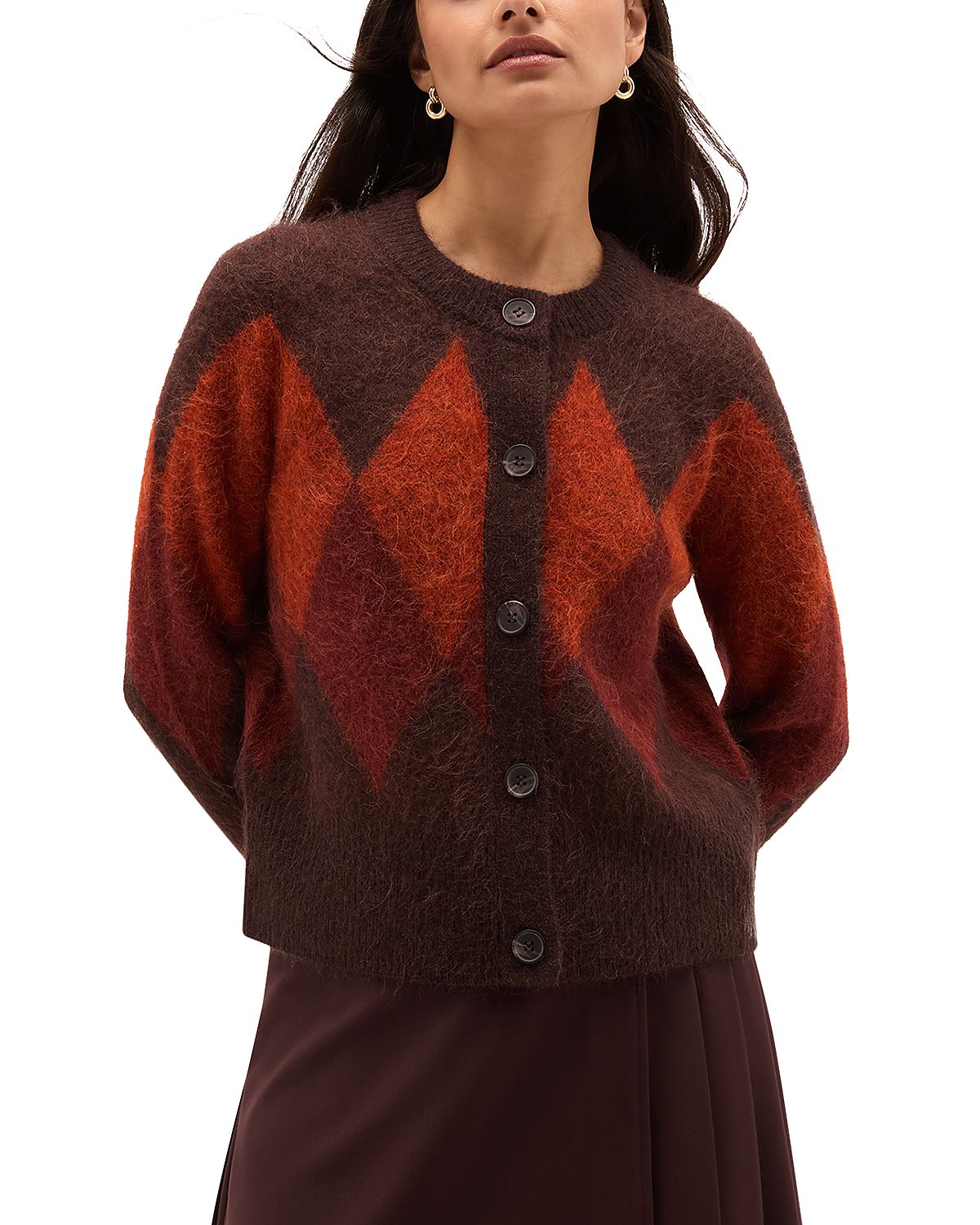 Hobbs London Izzy Argyle Cardigan Sweater