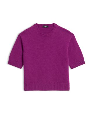Cashmere Cropped Short Sleeve Sweater