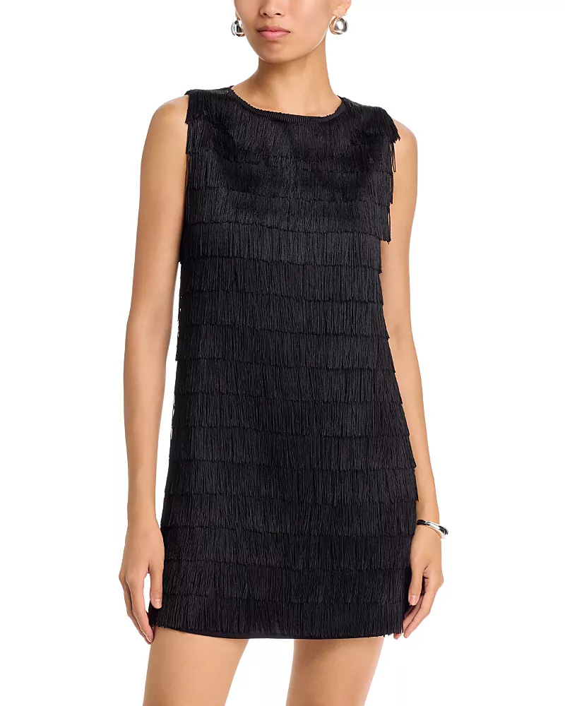 Aqua Fringe Front Mini Dress - Exclusive