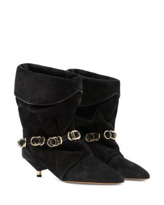 Womens' Edrik Rings Suede Chain Ankle Boots