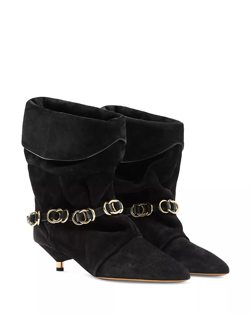 Isabel Marant Womens' Edrik Embellished Suede Ankle Boots