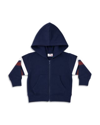 Boys' Striped Detail Sleeves Zip Hoodie - Little Kid