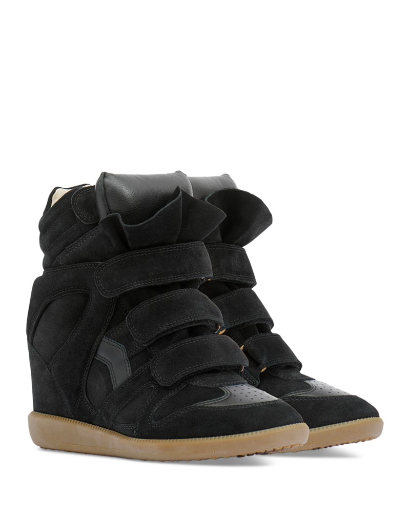 Isabel Marant Women's Bekett Suede Wedge Sneakers in Black