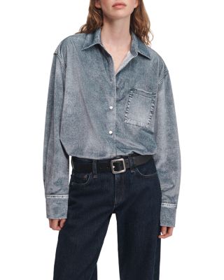 Connie Velvet Button Down Shirt