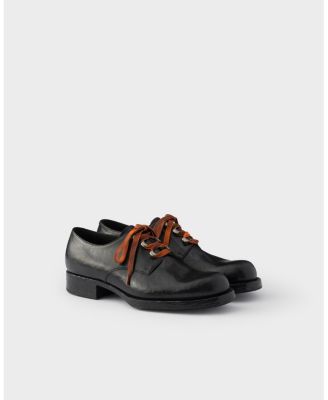 Prada Men's Antiqued Leather Lace-Up Shoes