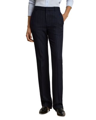 Pinstripe Twill Straight Pants