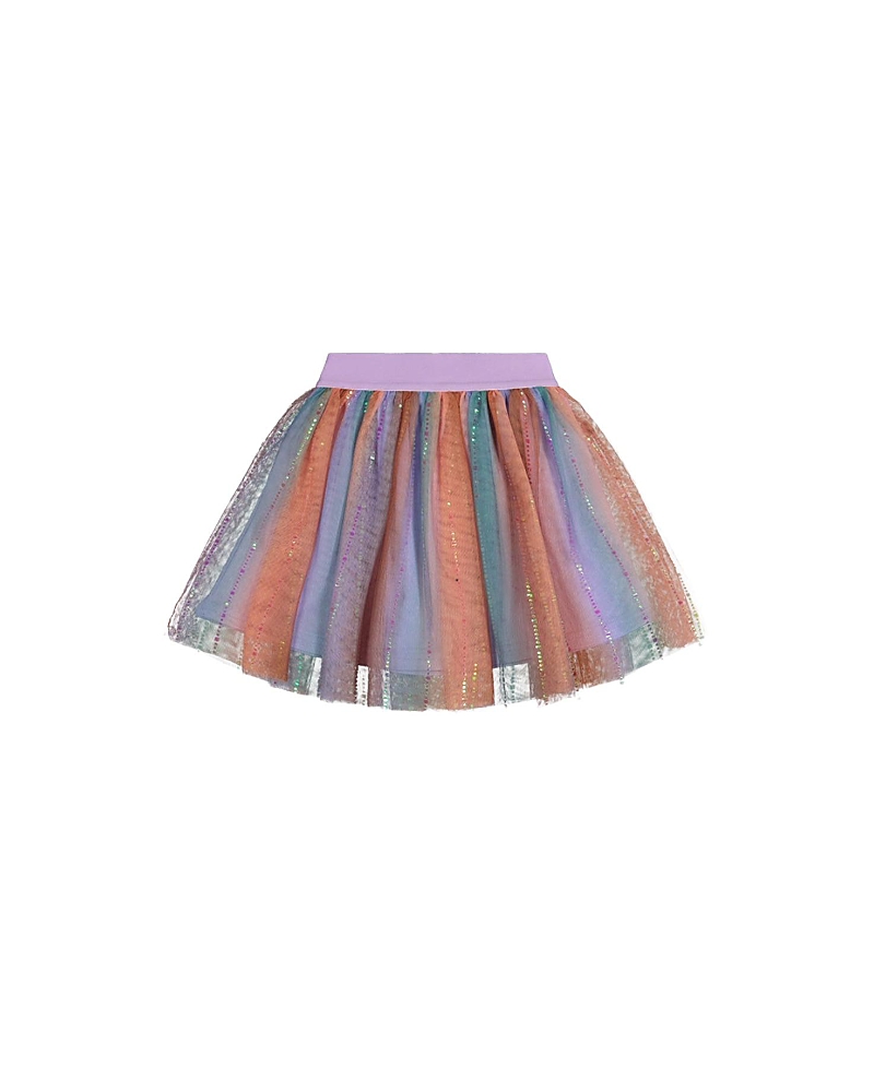Deux par Deux Girls' Sparkle Mesh Overlay Lined Skirt - Big Kid