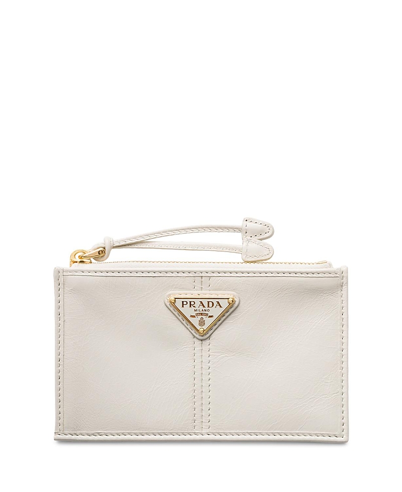 Prada Leather Card Holder with Zipper · OS