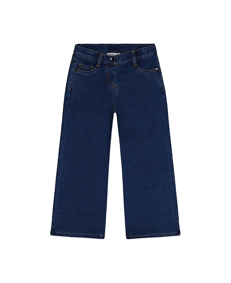 Deux par Deux Girls' Lurex Topstitch Wide Leg Jeggings - Big Kid