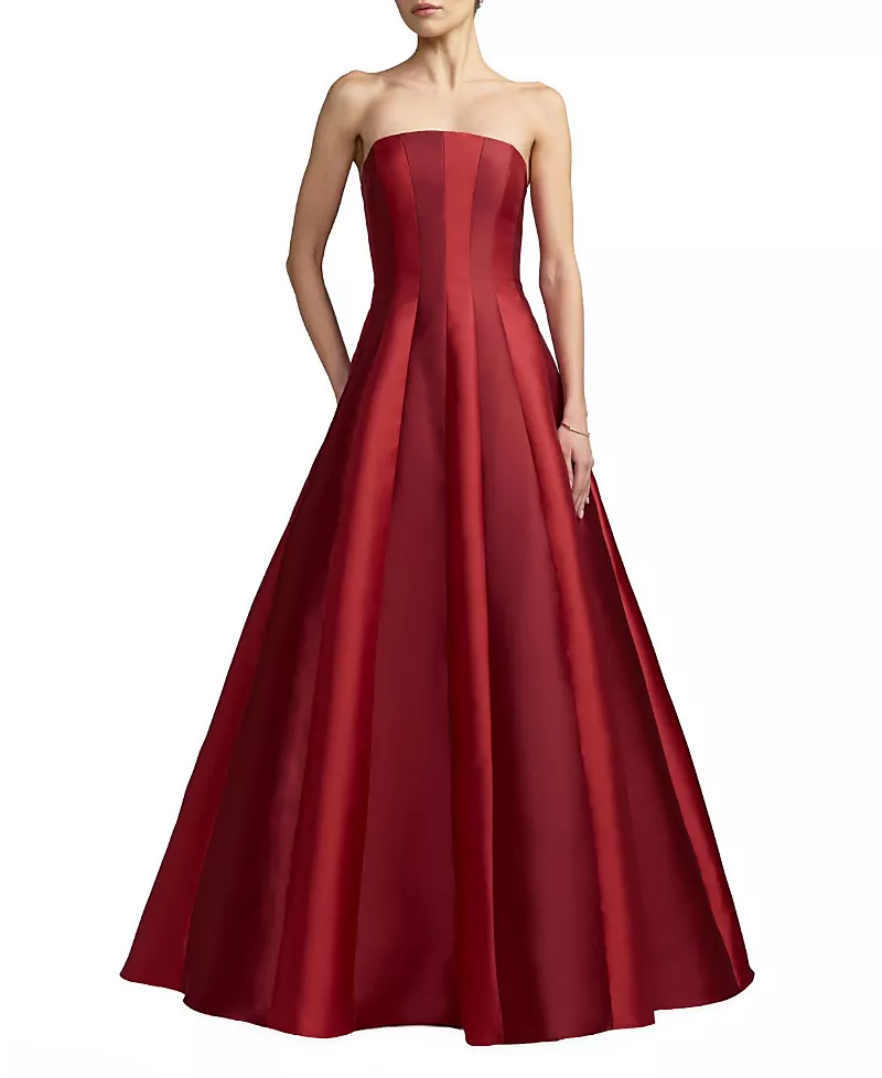 Mac Duggal Strapless Mikado Panel Ball Gown