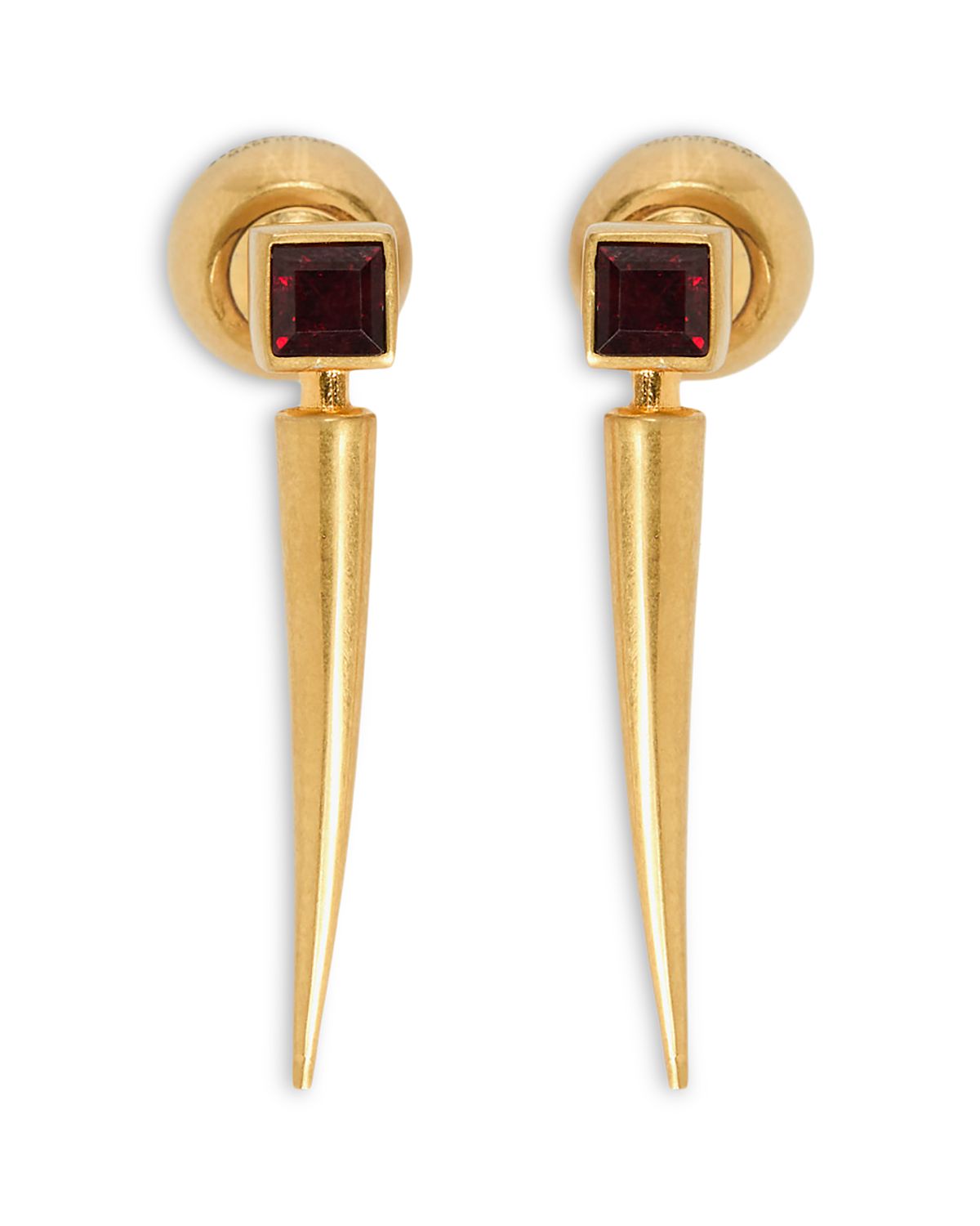 Jil Sander Garnet Spiked Drop Earrings