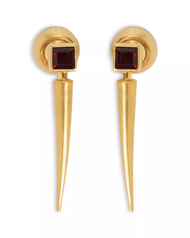 Jil Sander Garnet Spiked Drop Earrings