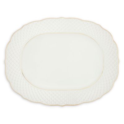 Empire White & Gold Oval Platter, Large