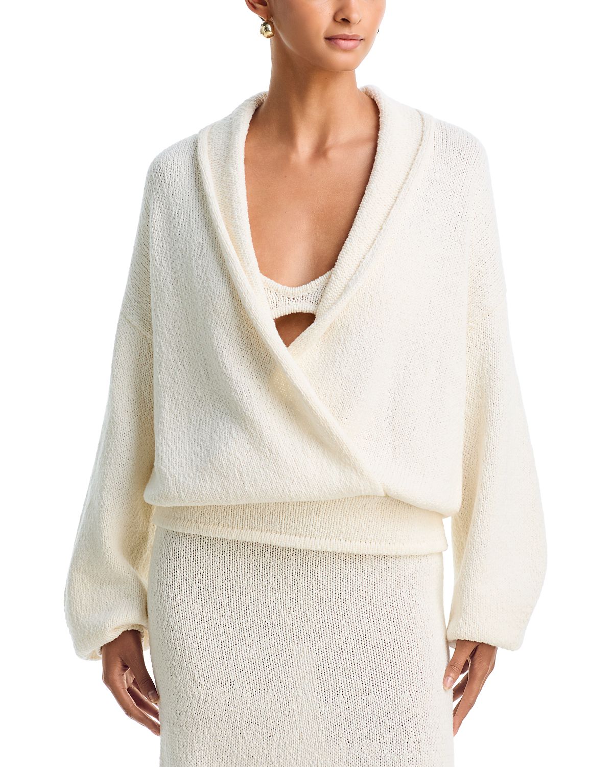 Aya Muse Kena Cotton Knit Wrap Top