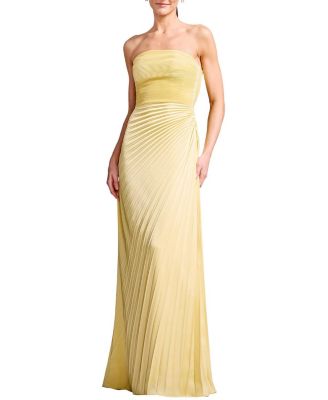 Dress the Population Kinley Strapless Pleated Satin Gown