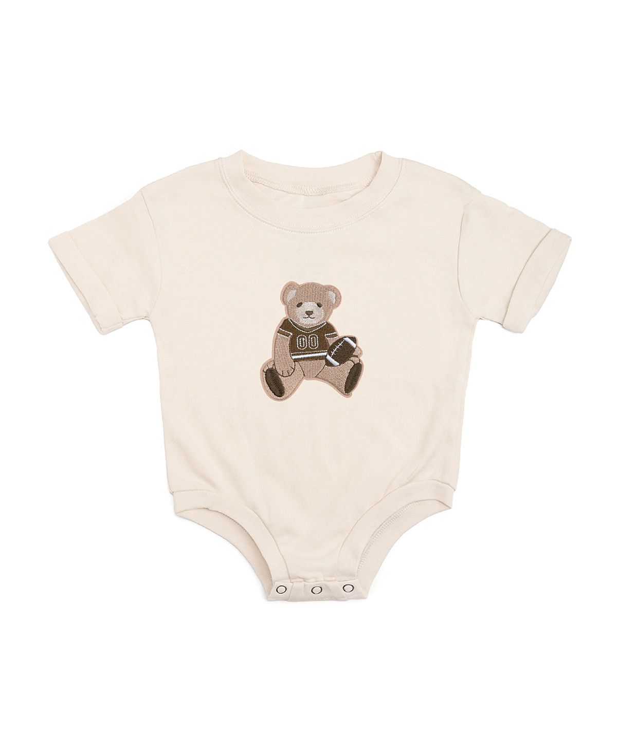 Sweet Wink Boys' Teddy Bear Patch Short Sleeve Romper - Baby
