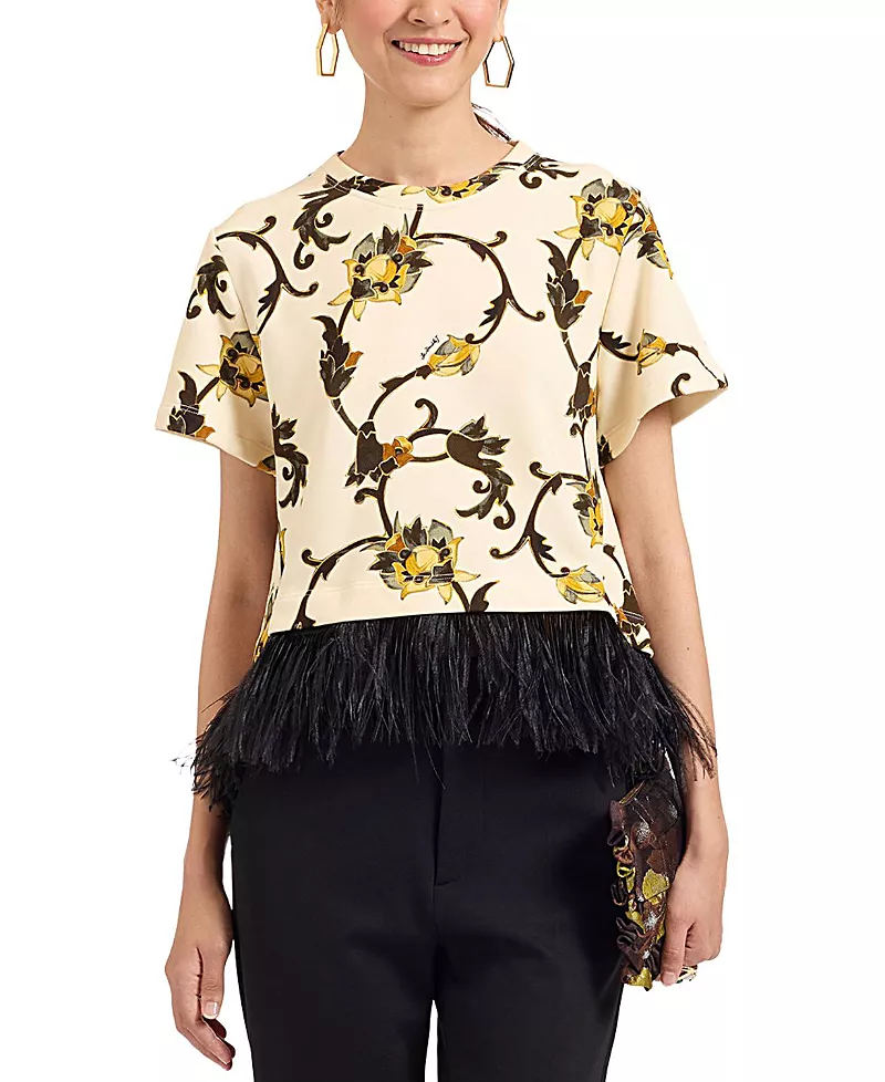 La DoubleJ La Scala Tee with Feathers