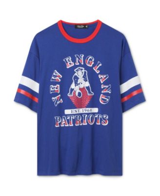 Women's New England Patriots Glitter Boxy Ringer