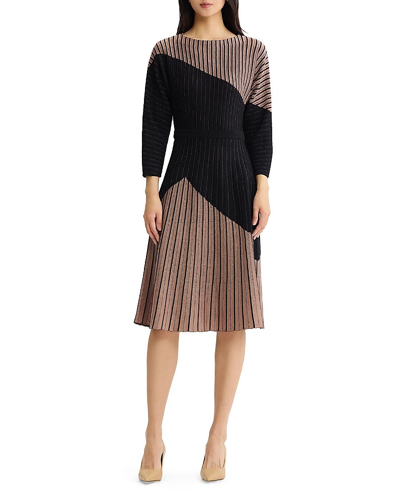 Misook Fit & Flare Dolman Sleeve Soft Knit Midi Dress
