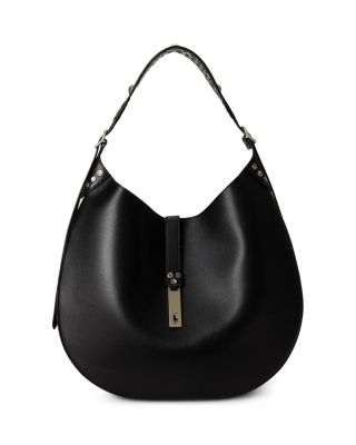 Polo Ralph Lauren Polo Id Large Studded Leather Shoulder Bag